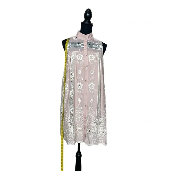 NWT Fate Embroidered Lace Button Down Mini Dress - Picture 8 of 13